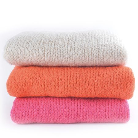 Zachte sweater met wol en mohair | oranje