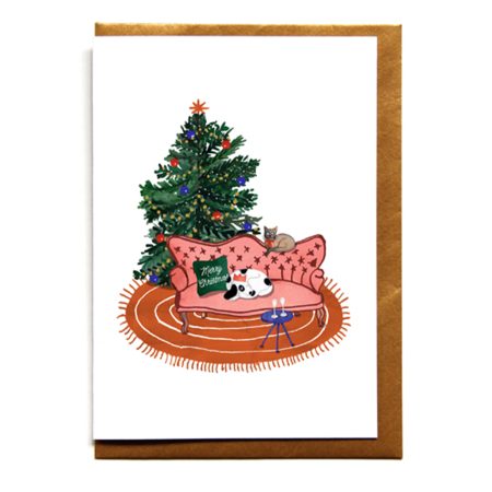 Kerstwenskaart 'Cosy Sofa'