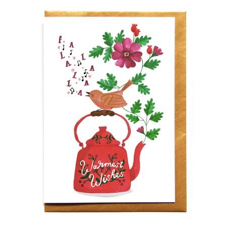 Kerstwenskaart 'Teapot'